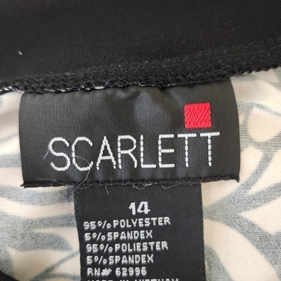 Scarlett Shift Keyhole Back Tie Abstract Tie Back Short Sleeve Dress Size 14 NWT - Picture 6 of 12